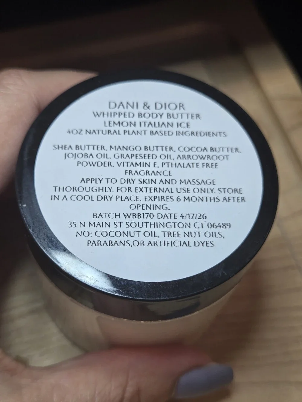 Dani & Dior NWT Lemon Italian Ice Whipped Body Butter, 4oz